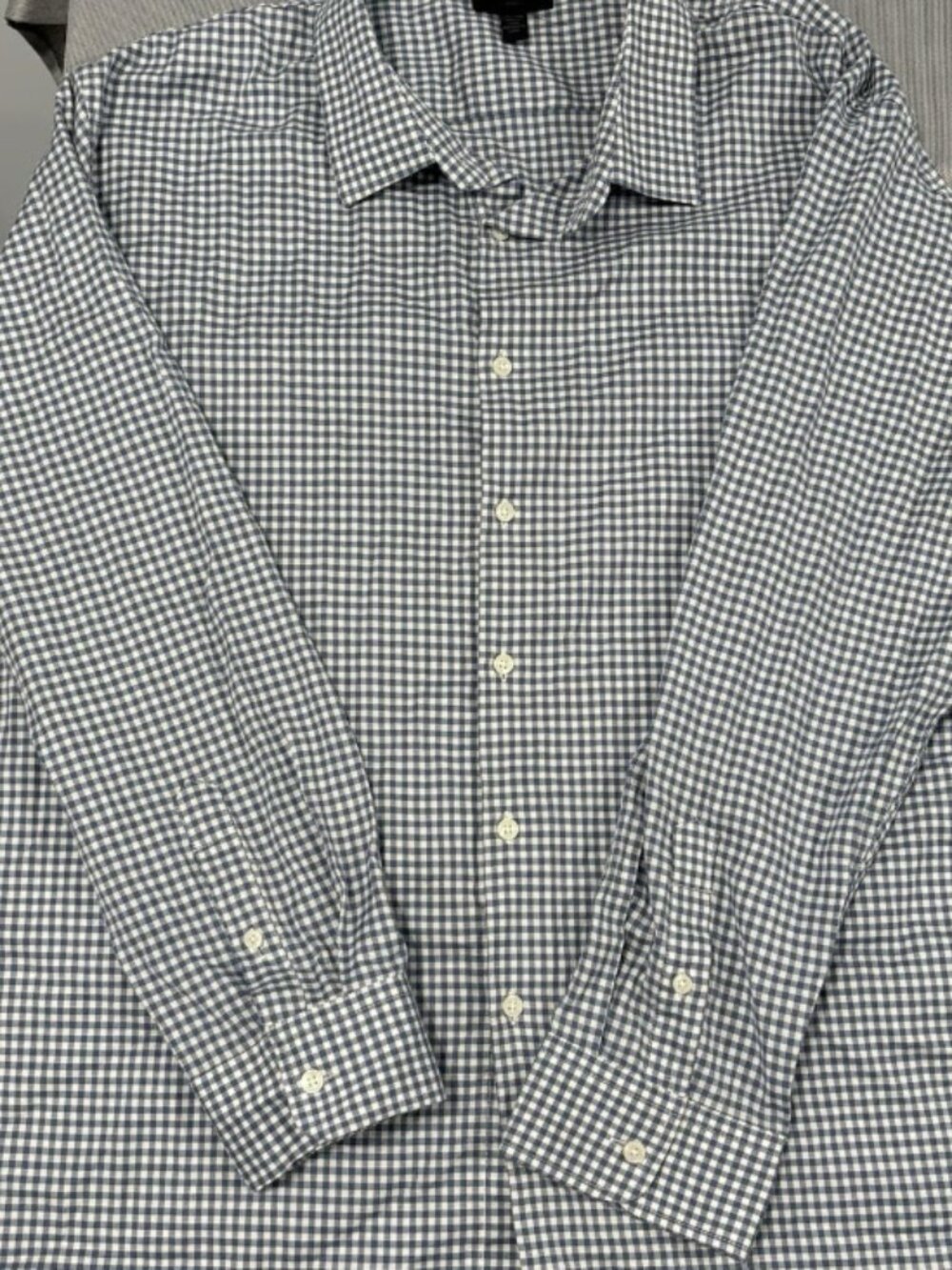 Magaschoni Man long sleeve mens dress shirt XXL blue/white checkered